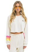 Classic RUGBY STITCH CROPPED CREW SWEATSHIRT RELAXED - VINTAGE WHITE NEON