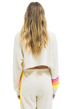Classic RUGBY STITCH CROPPED CREW SWEATSHIRT RELAXED - VINTAGE WHITE NEON