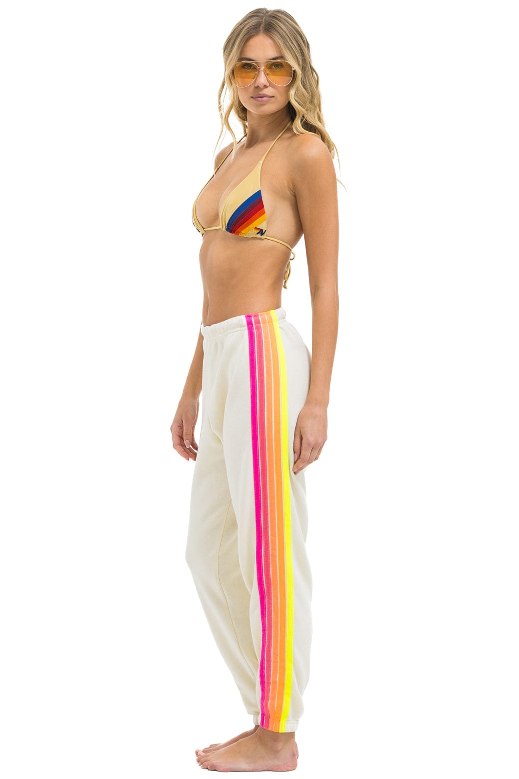 Classic 5 STRIPE SWEATPANTS - VINTAGE WHITE NEON