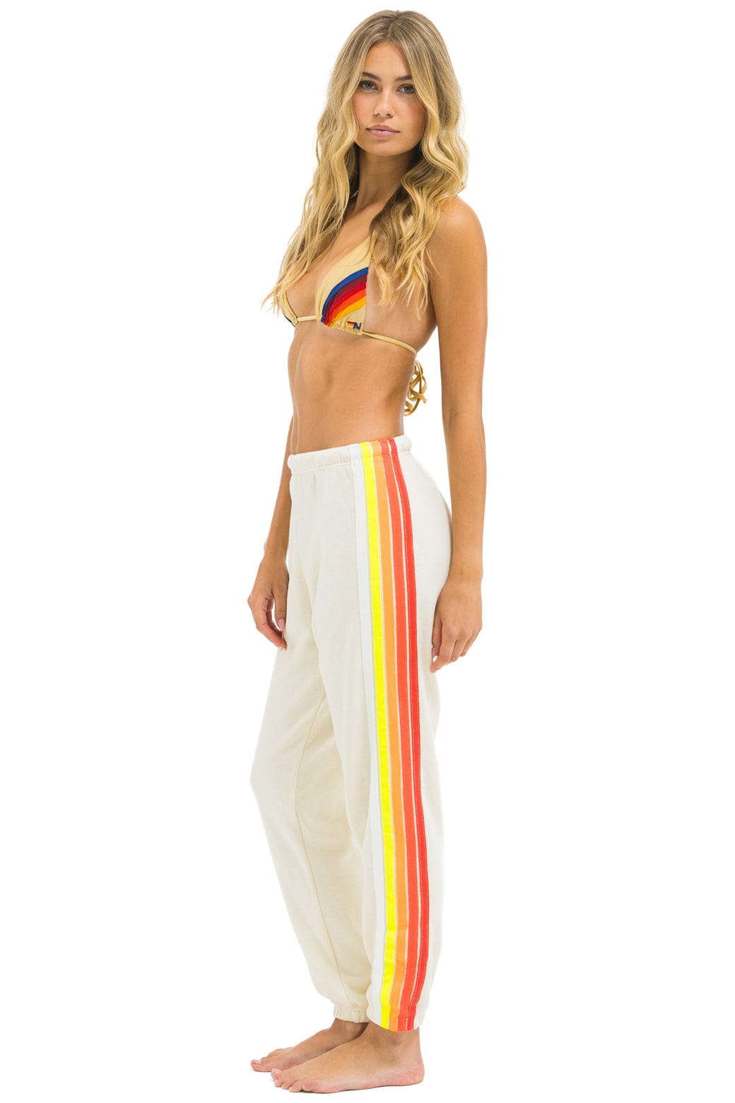 Classic 5 STRIPE SWEATPANTS - VINTAGE WHITE WHITE NEON