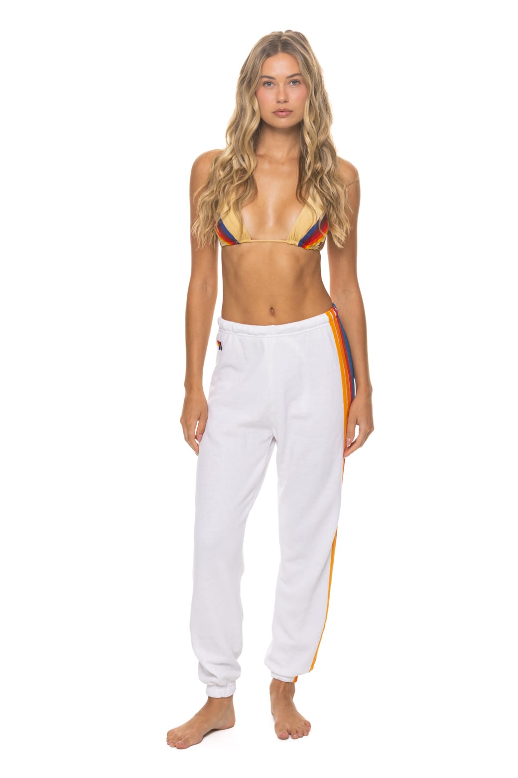 Classic 5 STRIPE SWEATPANTS - WHITE