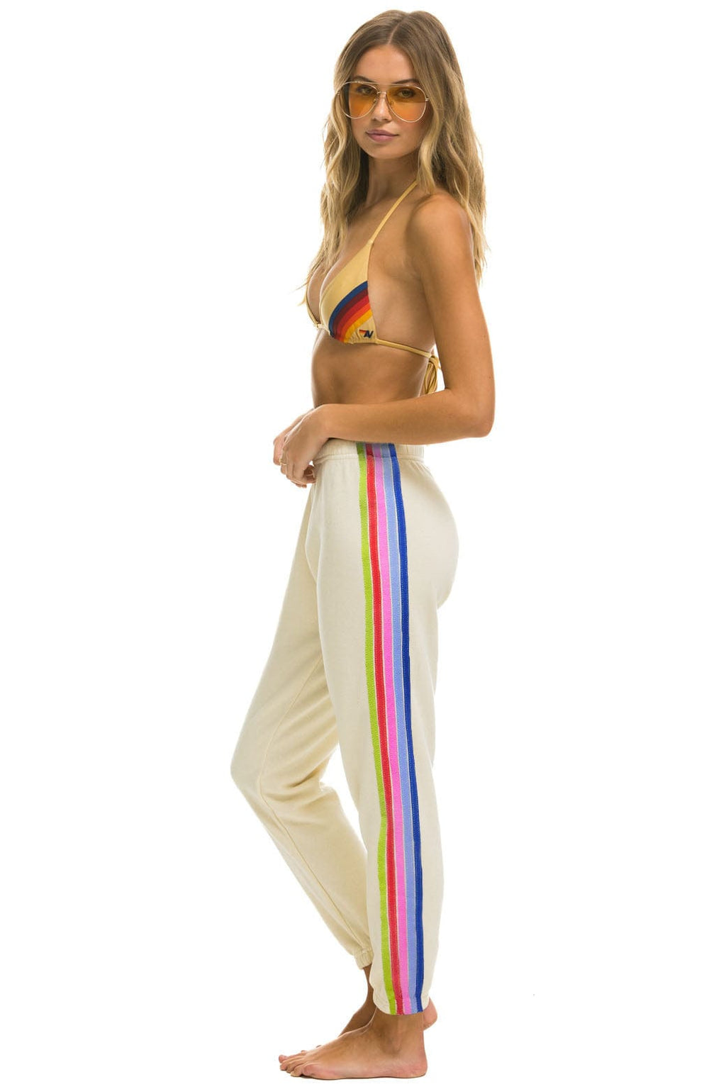 Classic PELOTON 2024 5 STRIPE SWEATPANTS - VINTAGE WHITE