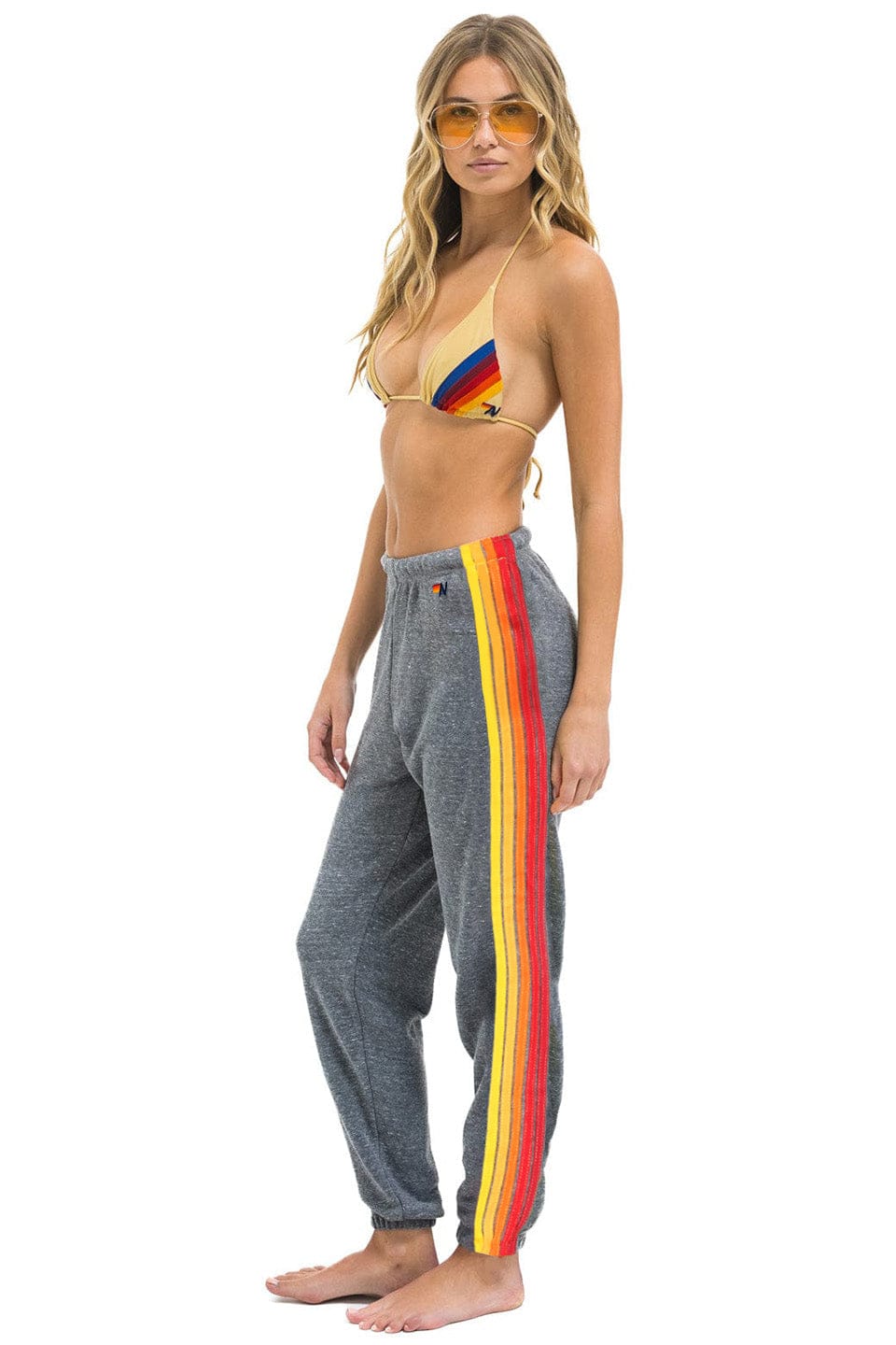 Classic UNIVERSITY OF SOUTHERN CALIFORNIA 5 STRIPE UNISEX SWEATPANTS - HEATHER GREY