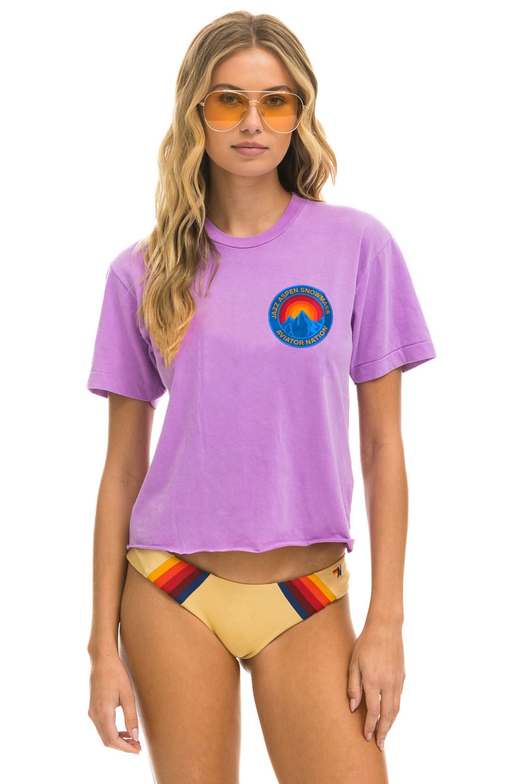 Classic JAZZ ASPEN SNOWMASS 2026 BOYFRIEND TEE - NEON PURPLE