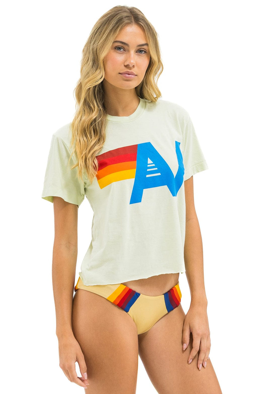 Classic LOGO BOYFRIEND TEE - LIME CREAM