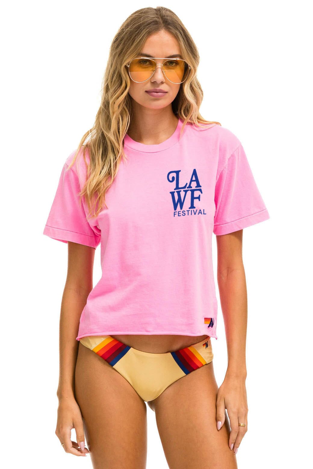 Classic LOS ANGELES WINE & FOOD 2025 BOYFRIEND TEE - NEON PINK