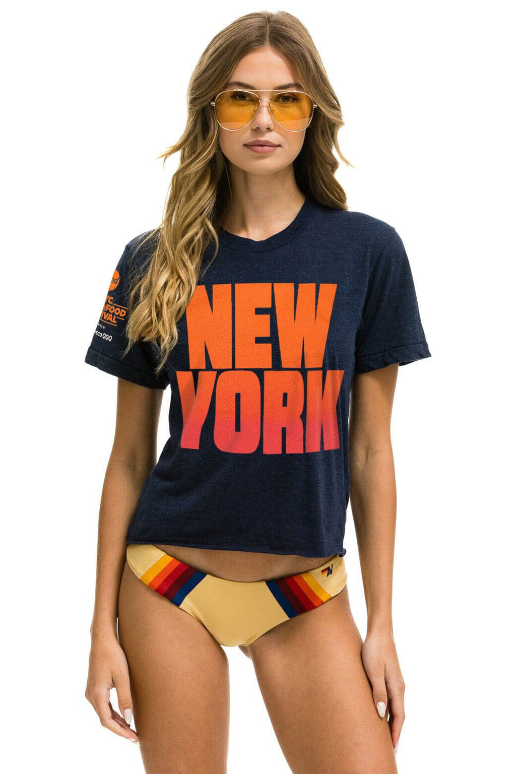 Classic NEW YORK WINE & FOOD 2025 BOYFRIEND TEE - NAVY