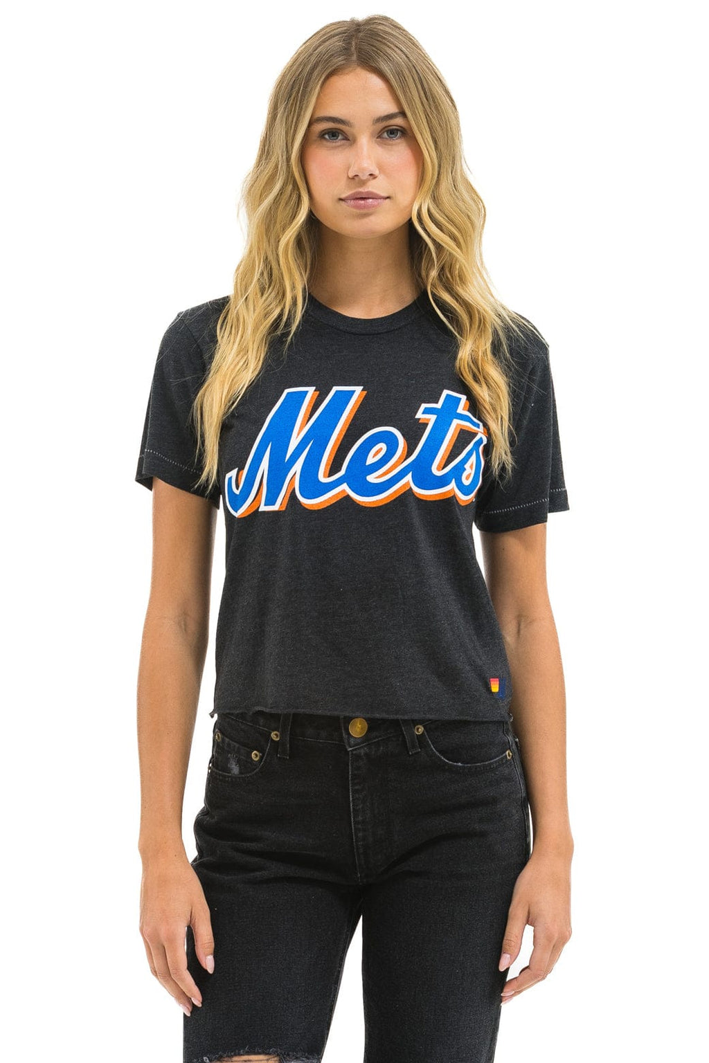 Classic NY METS AVIATOR NATION BOYFRIEND TEE - BLACK