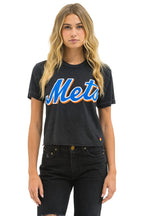 Classic NY METS AVIATOR NATION BOYFRIEND TEE - BLACK