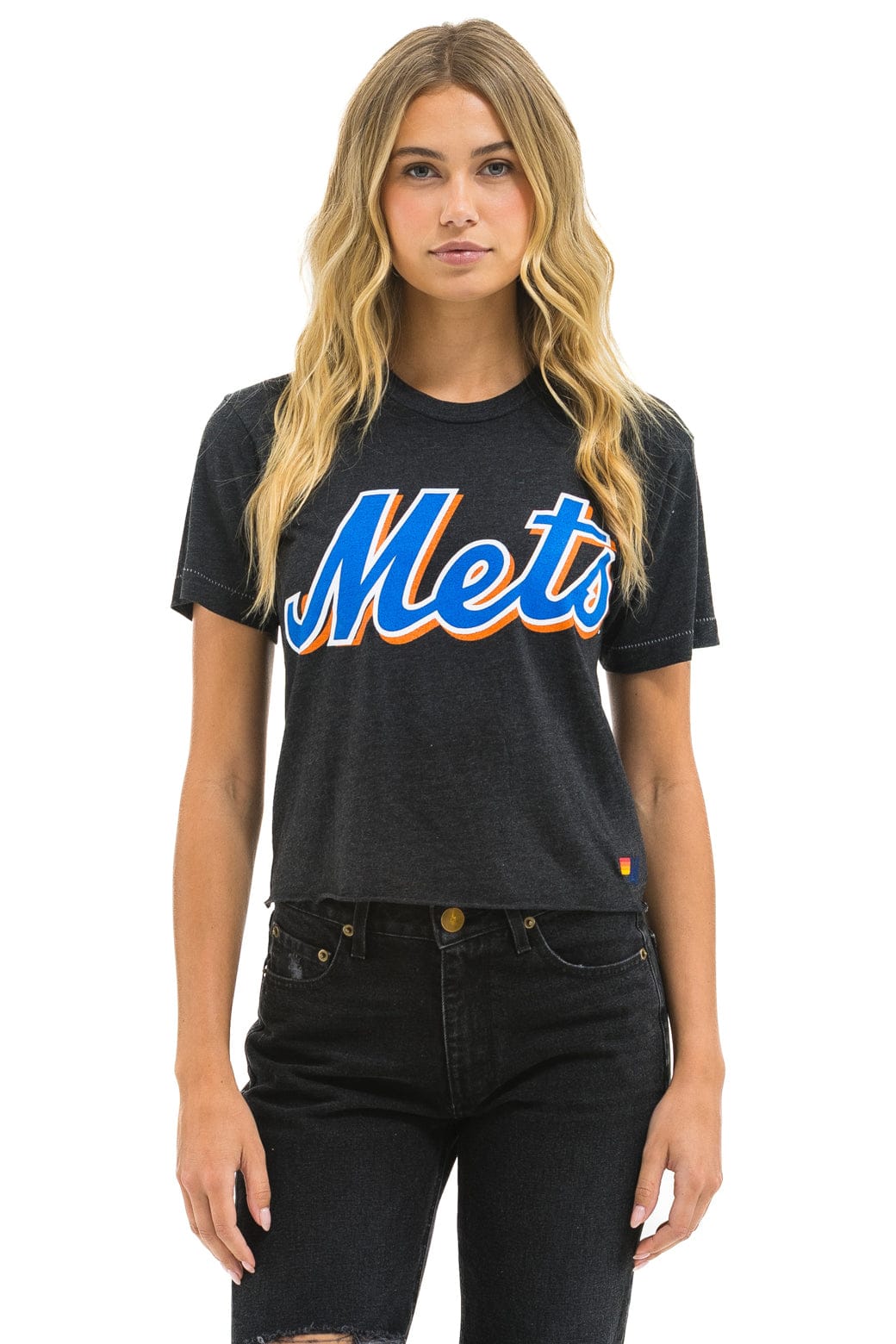 Classic NY METS AVIATOR NATION BOYFRIEND TEE - BLACK