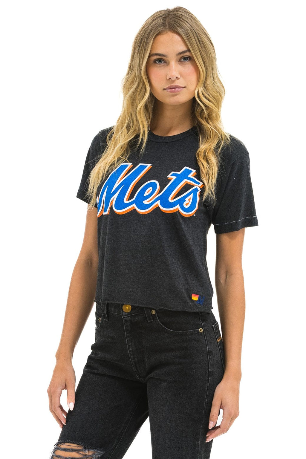Classic NY METS AVIATOR NATION BOYFRIEND TEE - BLACK