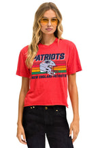 Classic NEW ENGLAND PATRIOTS HELMET BOYFRIEND TEE - FLASH RED