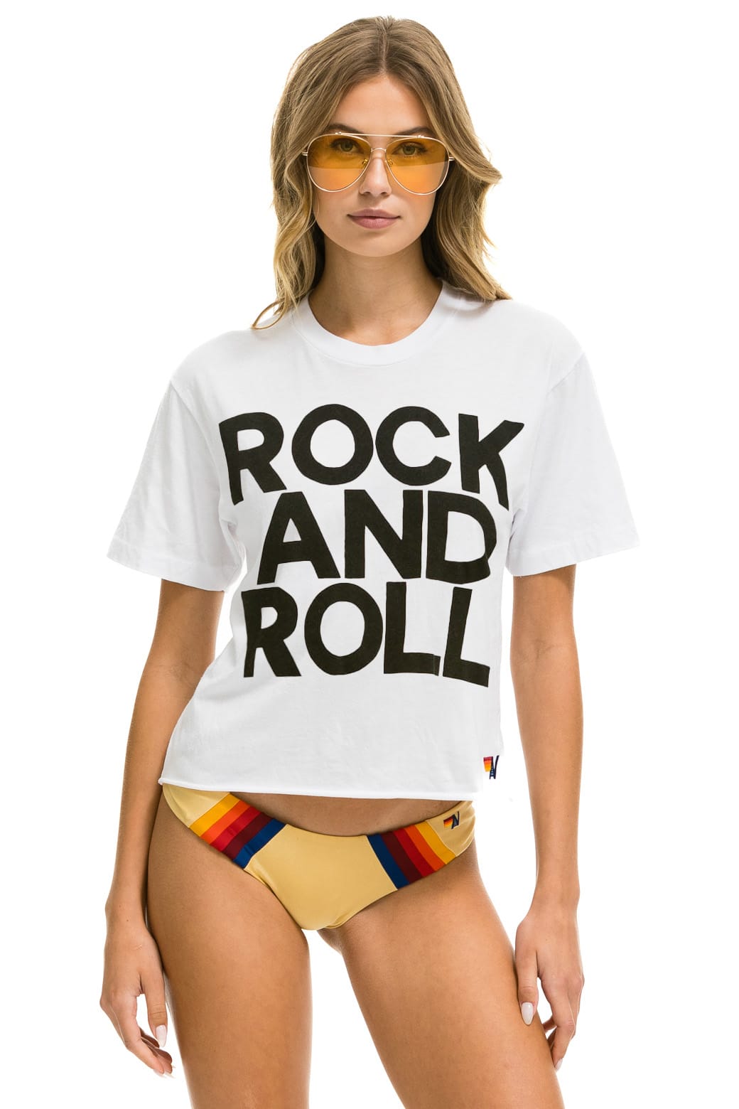 Classic ROCK AND ROLL BOYFRIEND TEE - WHITE
