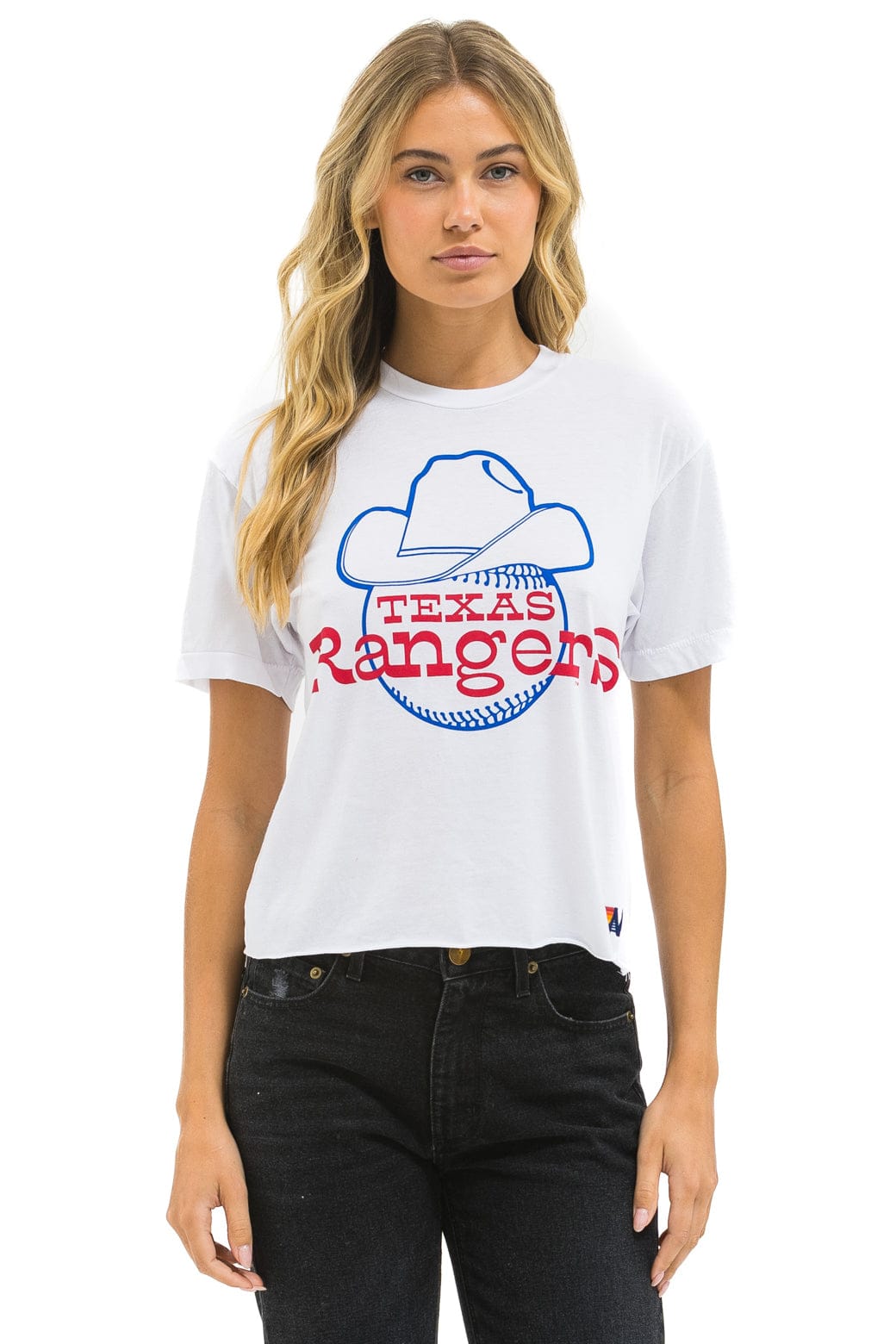 Classic TEXAS RANGERS BOLT WOMENS BOYFRIEND TEE - WHITE