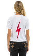 Classic TEXAS RANGERS BOLT WOMENS BOYFRIEND TEE - WHITE