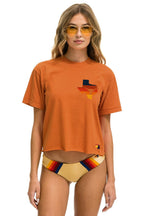 Classic UNIVERSITY OF TEXAS STATE LOGO BOYFRIEND TEE - BURNT ORANGE