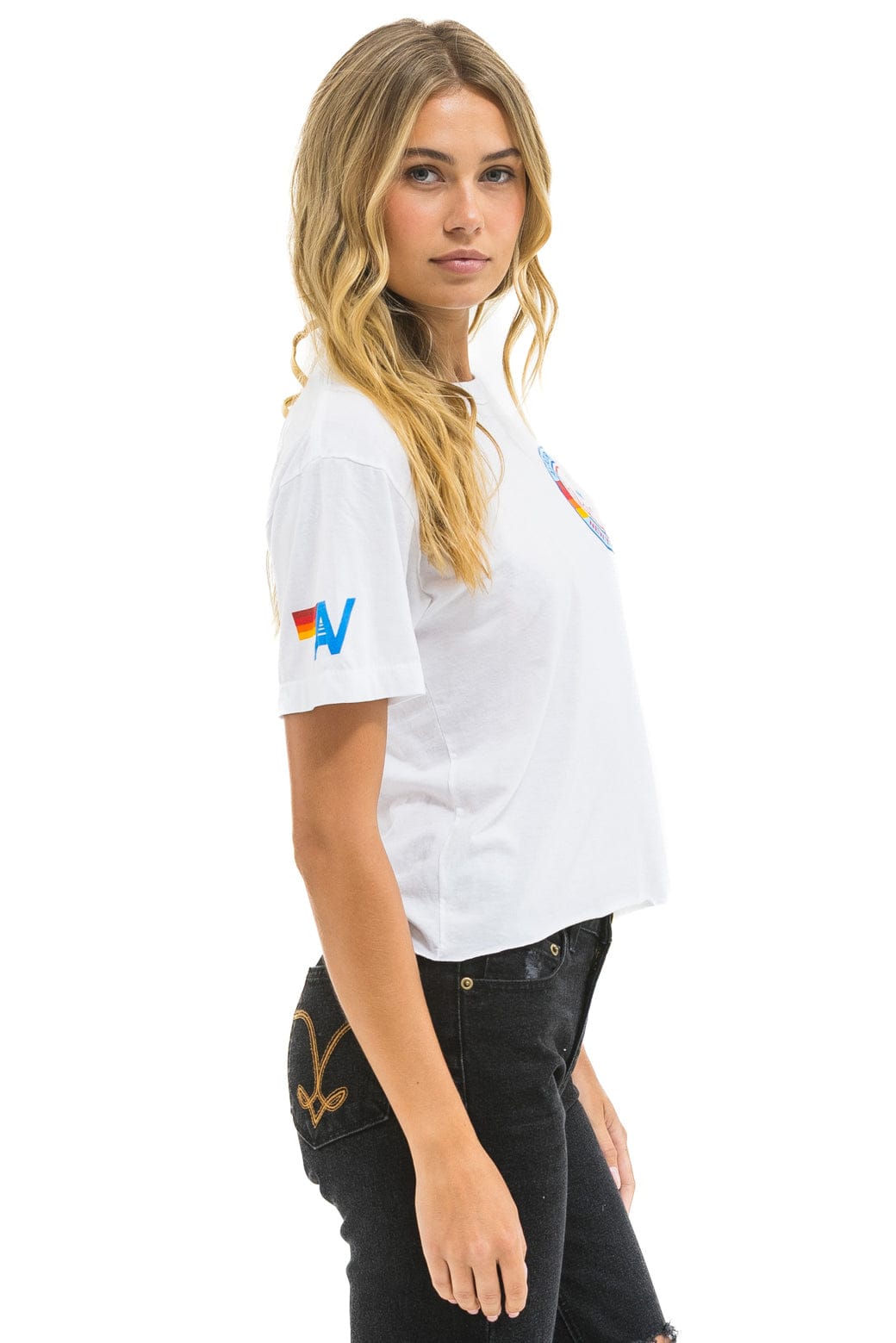 Classic NY YANKEES AVIATOR NATION BOYFRIEND TEE - WHITE