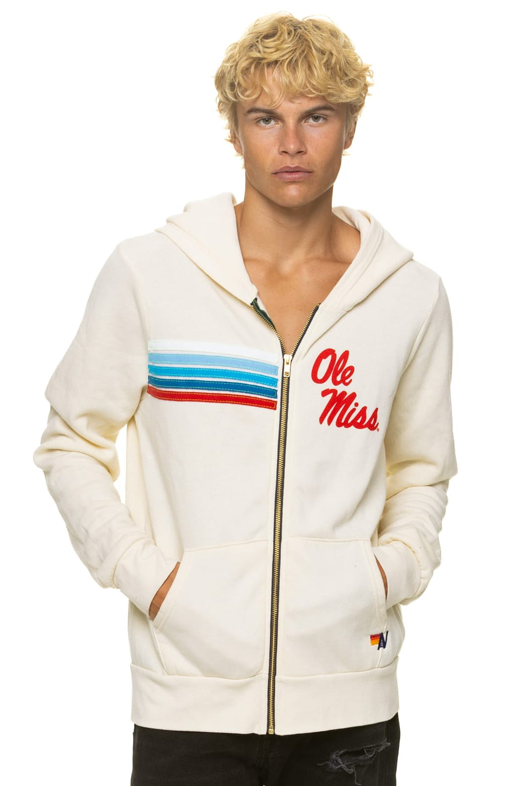 Classic OLE MISS 2026 ZIP HOODIE - VINTAGE WHITE