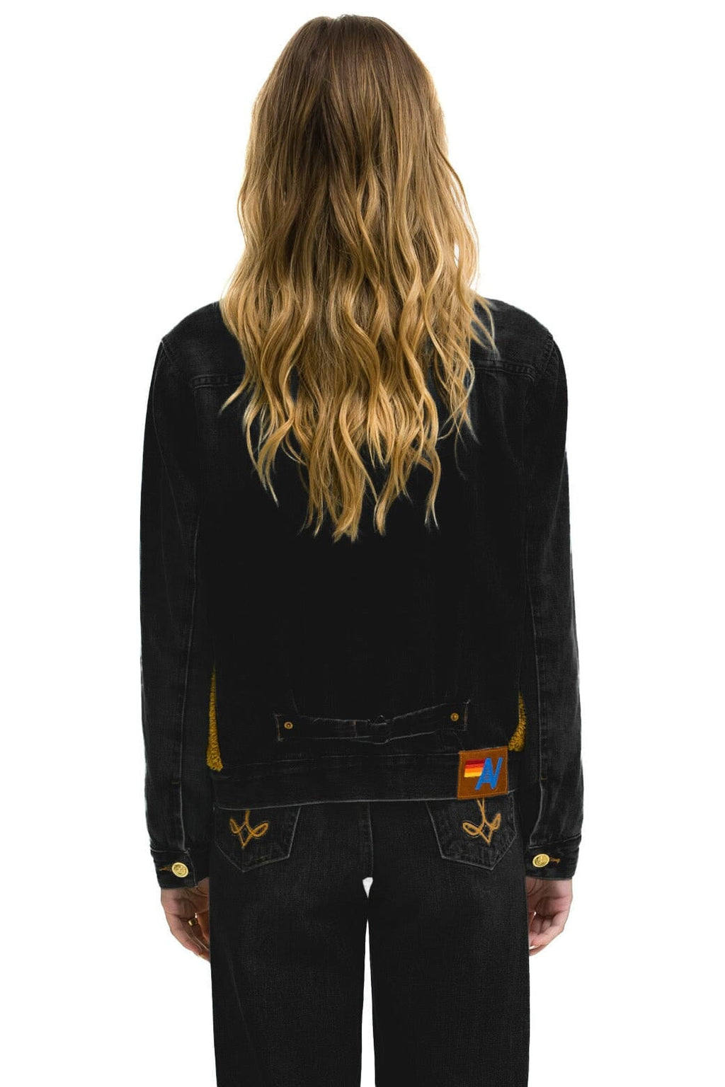 Classic ASPEN SHERPA UNISEX DENIM JACKET - BLACK HONEY