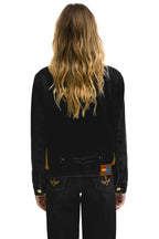Classic ASPEN SHERPA UNISEX DENIM JACKET - BLACK HONEY