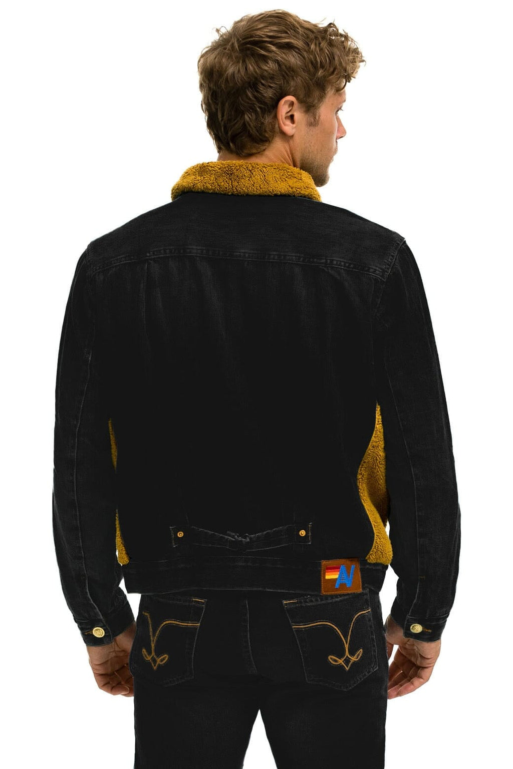 Classic ASPEN SHERPA UNISEX DENIM JACKET - BLACK HONEY