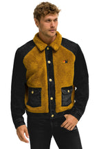 Classic ASPEN SHERPA UNISEX DENIM JACKET - BLACK HONEY
