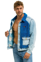 Classic ASPEN SHERPA UNISEX DENIM JACKET - SUPER LIGHT BLUE