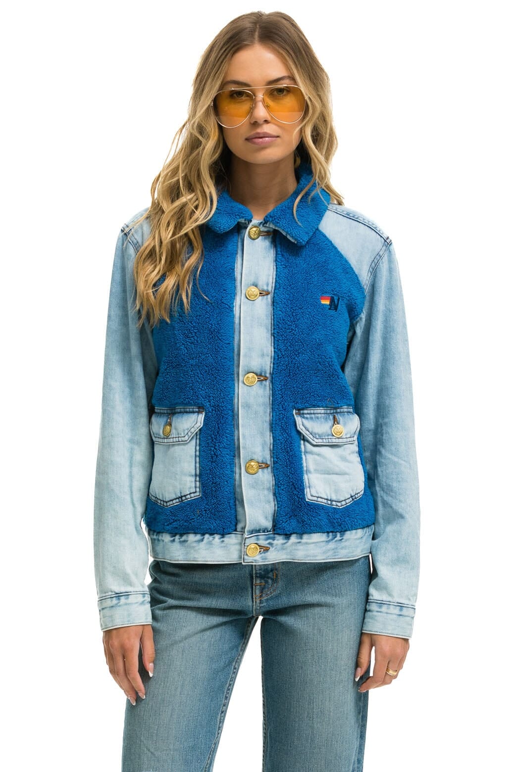 Classic ASPEN SHERPA UNISEX DENIM JACKET - SUPER LIGHT BLUE