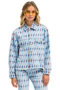 Classic AVIATOR BOLT OVERSIZED CUTOFF DENIM JACKET - SUPER LIGHT