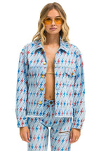 Classic AVIATOR BOLT OVERSIZED CUTOFF DENIM JACKET - SUPER LIGHT