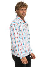 Classic AVIATOR BOLT W BOLT EMBROIDERY FLEECE HALF ZIP SWEATSHIRT - WHITE USA
