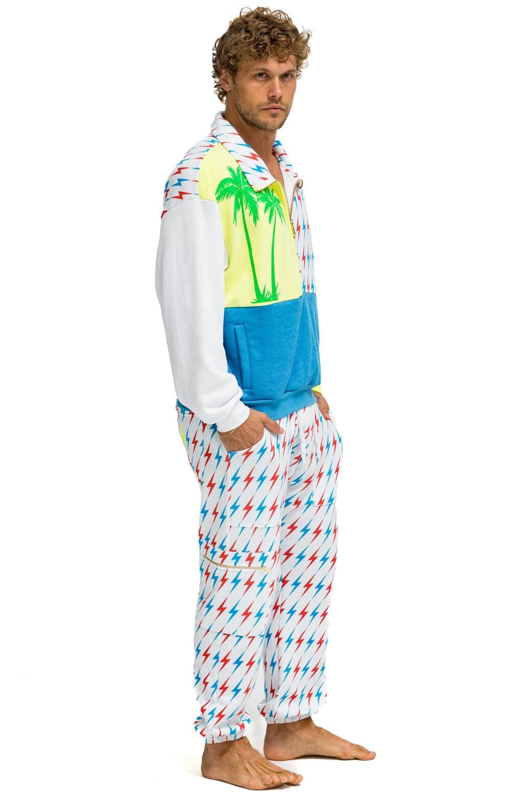 Classic AVIATOR BOLT EMBROIDERY SWEATPANTS - WHITE USA