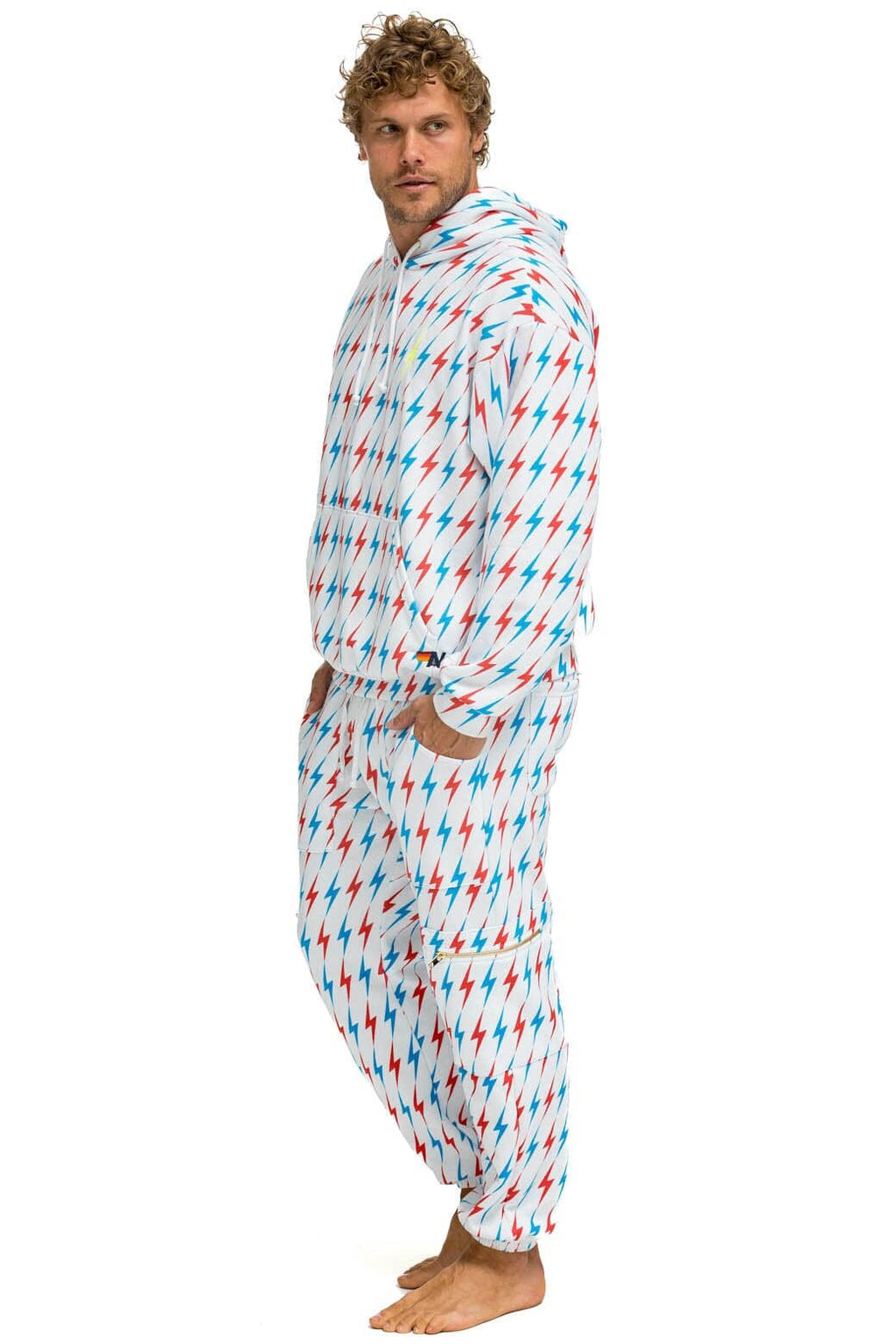 Classic AVIATOR BOLT EMBROIDERY SWEATPANTS - WHITE USA