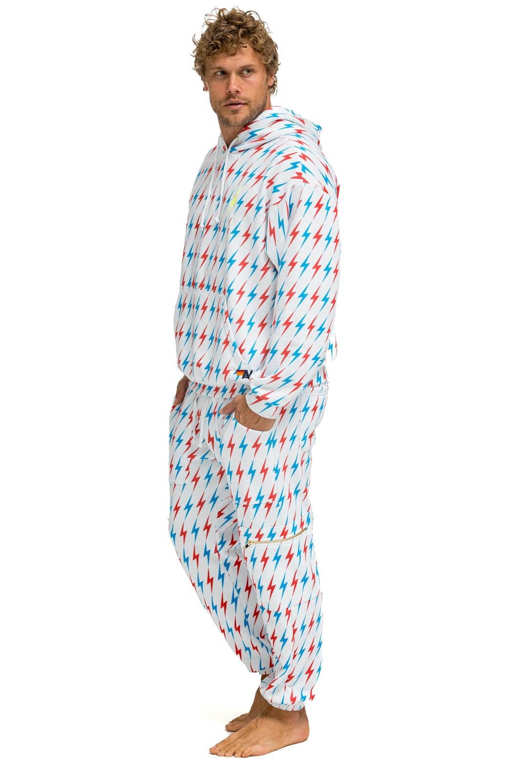 Classic AVIATOR BOLT EMBROIDERY SWEATPANTS - WHITE USA