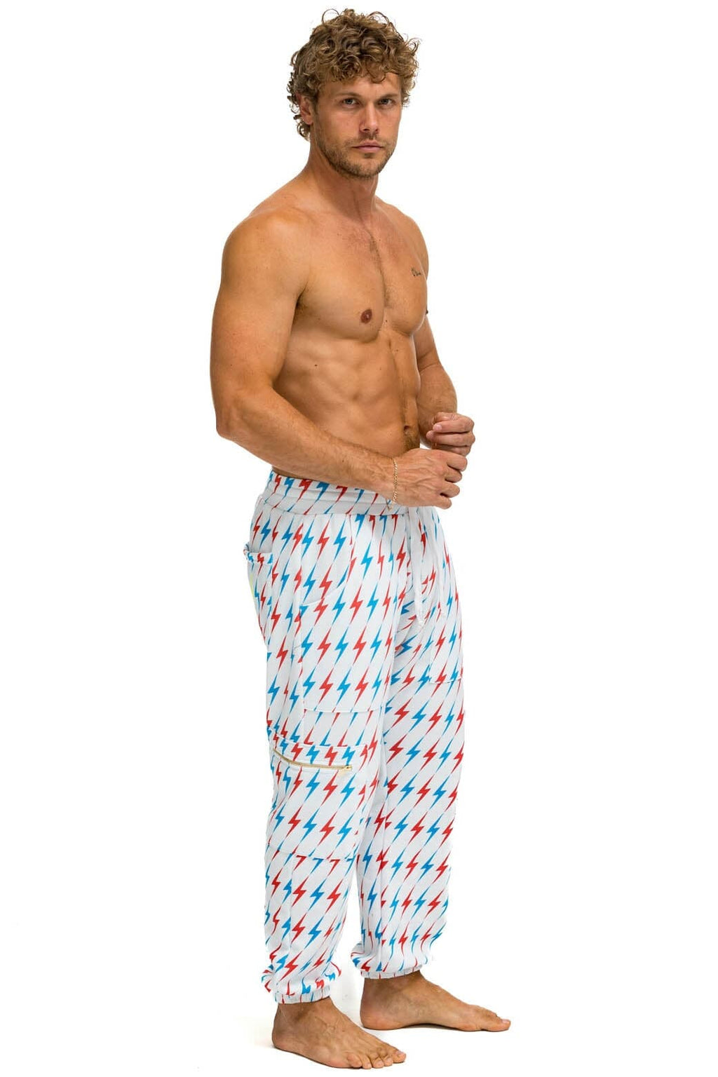 Classic AVIATOR BOLT EMBROIDERY SWEATPANTS - WHITE USA