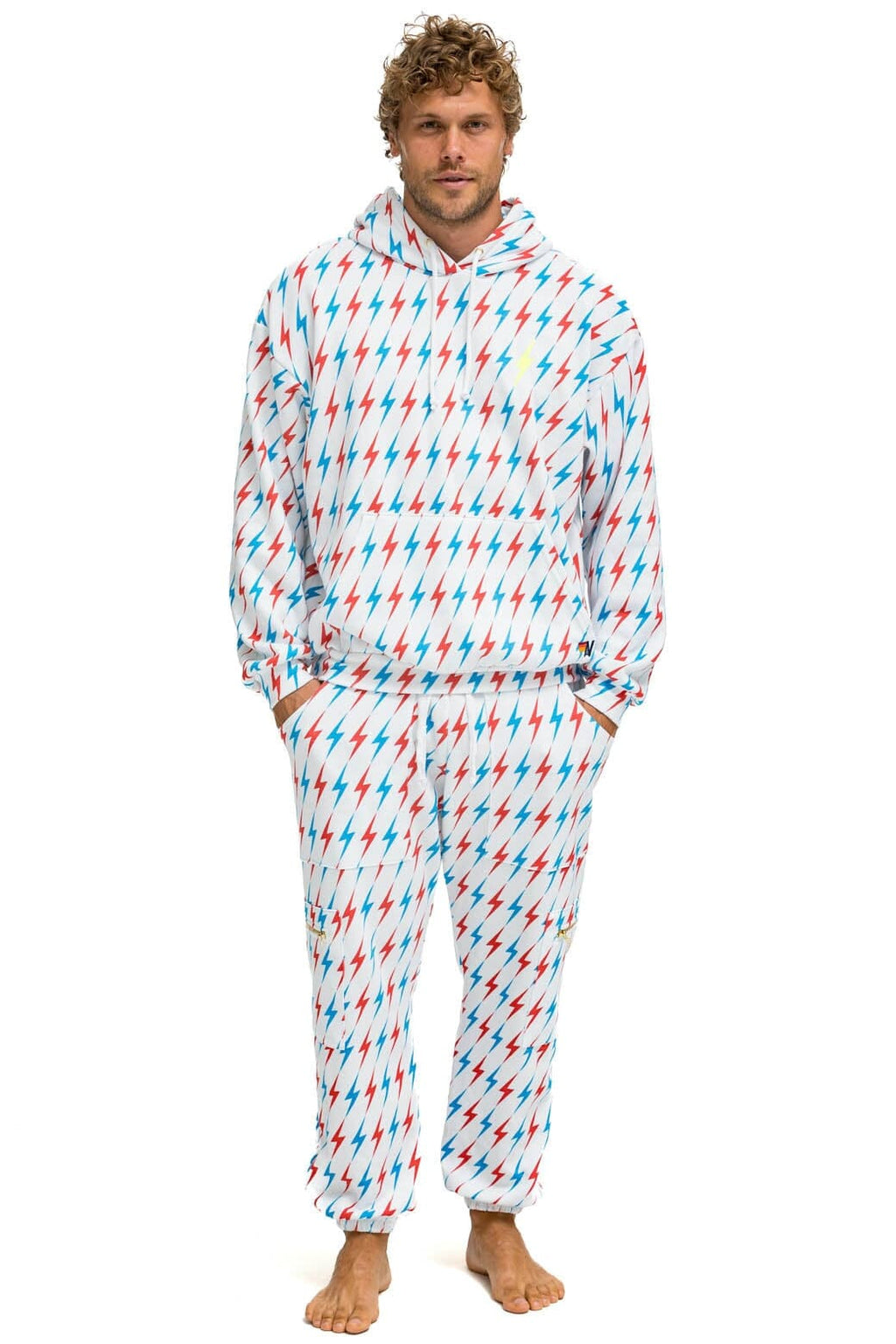 Classic AVIATOR BOLT EMBROIDERY SWEATPANTS - WHITE USA