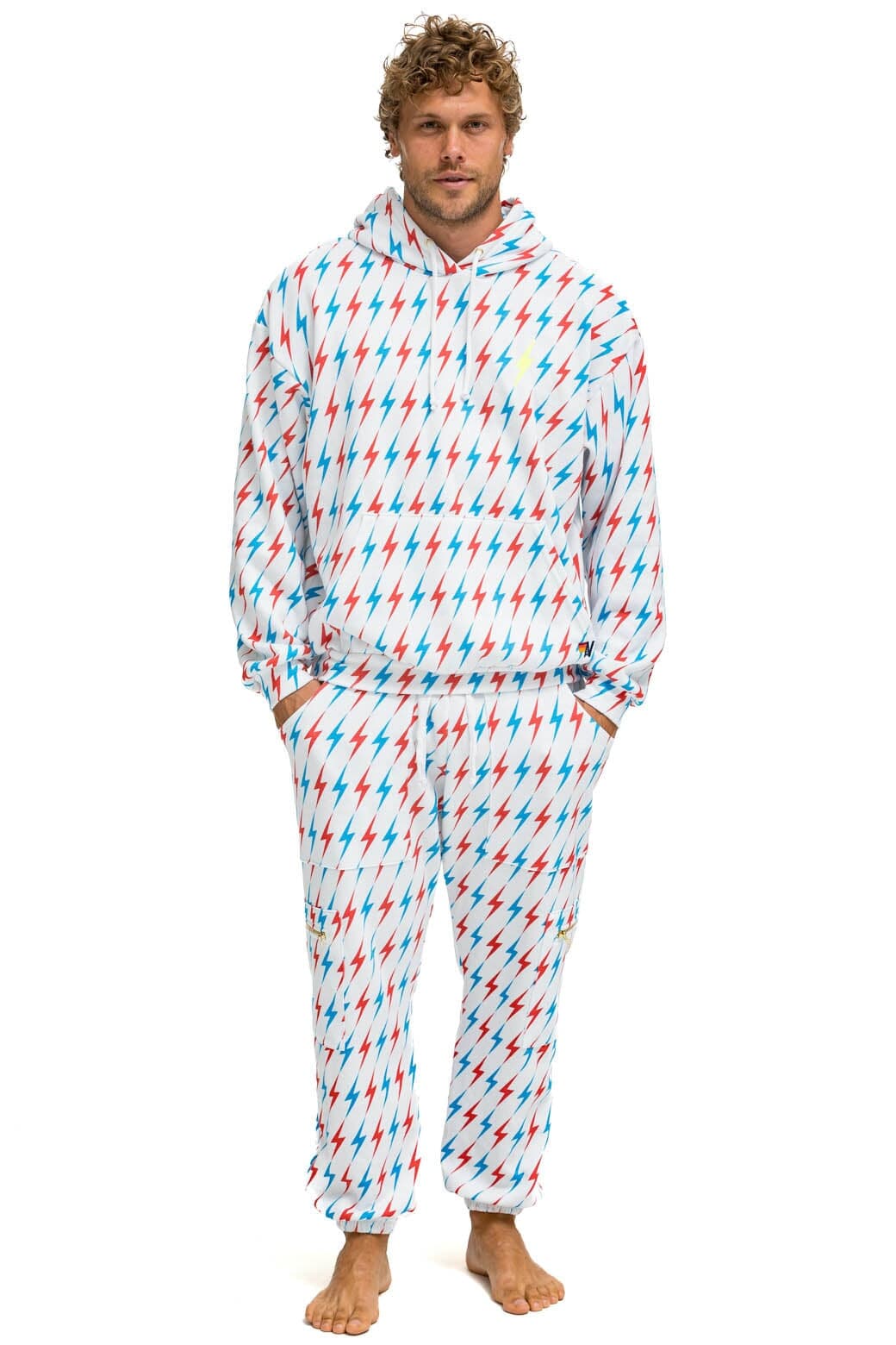 Classic AVIATOR BOLT EMBROIDERY SWEATPANTS - WHITE USA