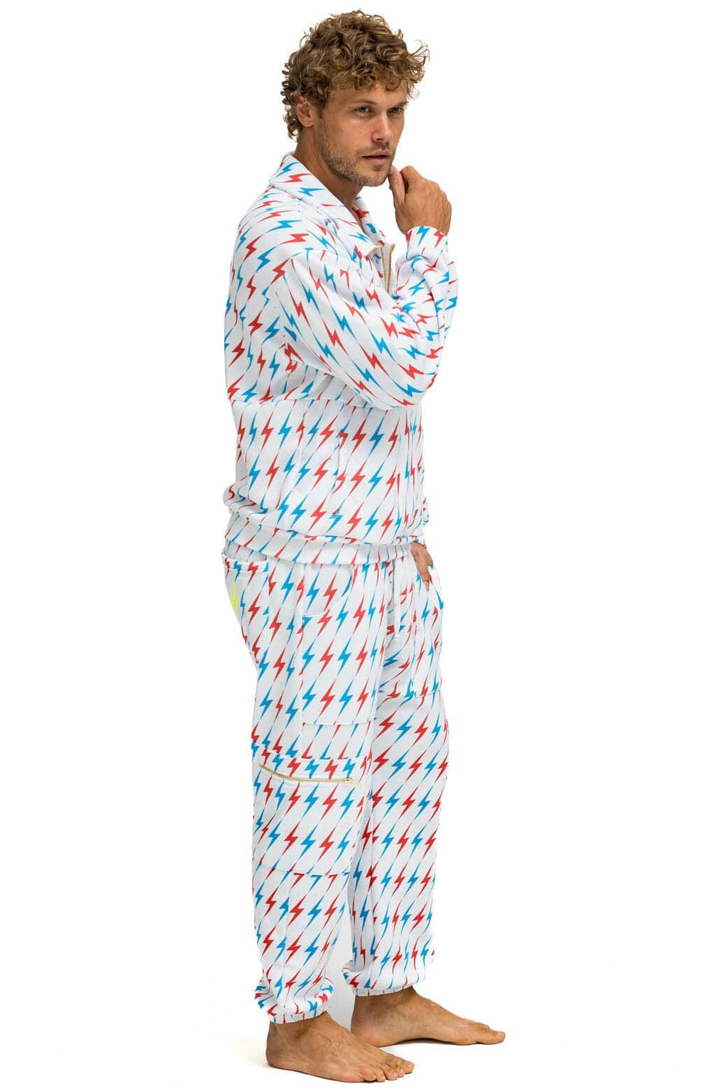 Classic AVIATOR BOLT EMBROIDERY SWEATPANTS - WHITE USA