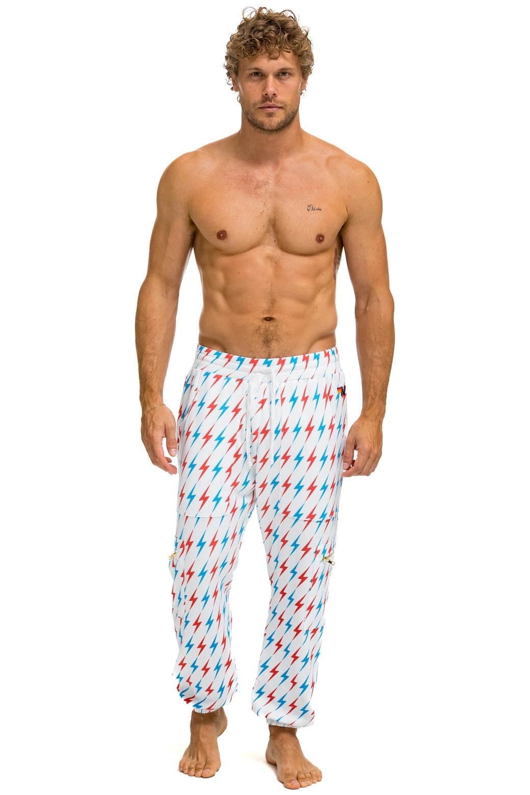 Classic AVIATOR BOLT EMBROIDERY SWEATPANTS - WHITE USA
