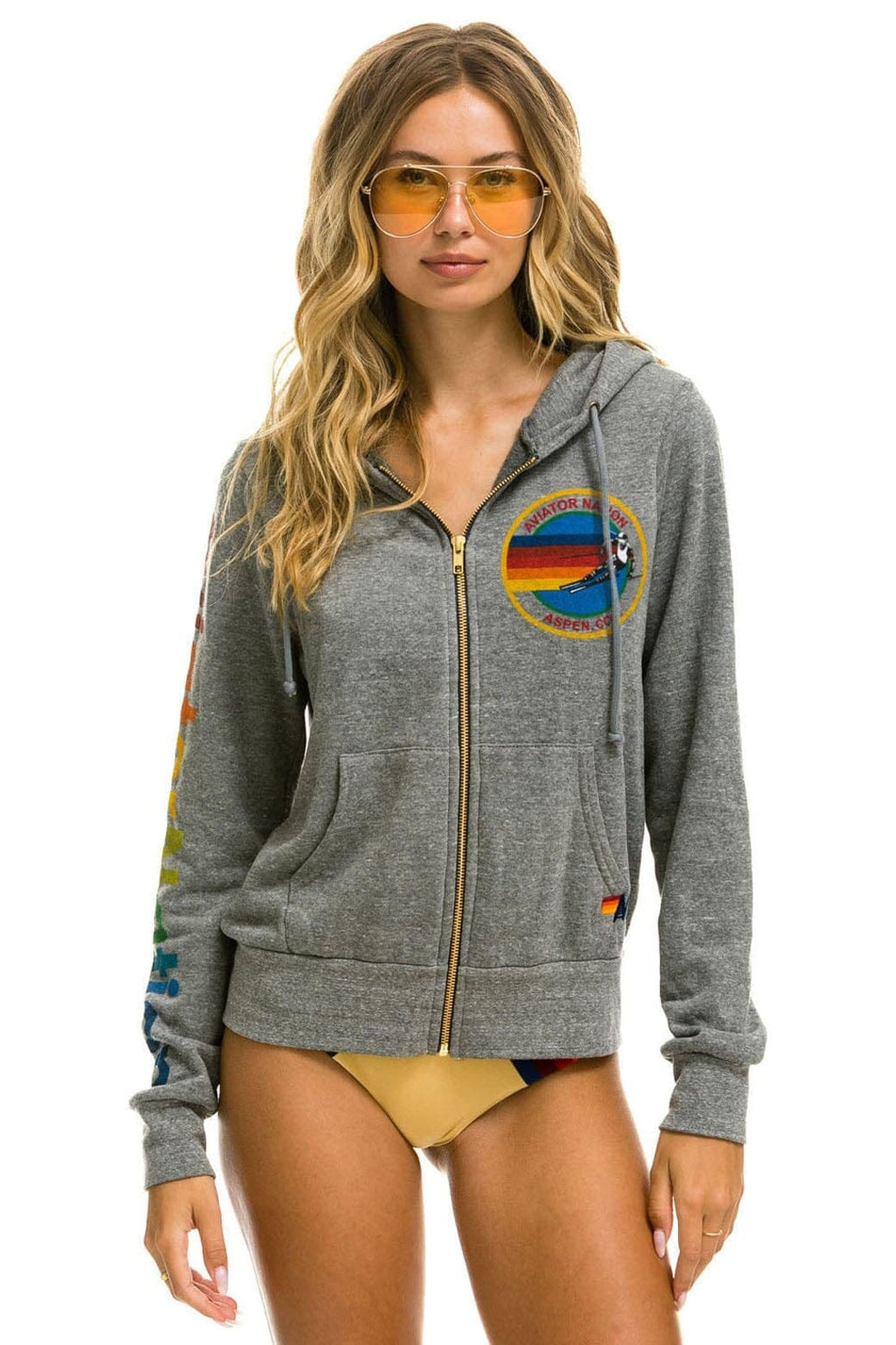 Classic AVIATOR NATION ASPEN HOODIE - HEATHER GREY