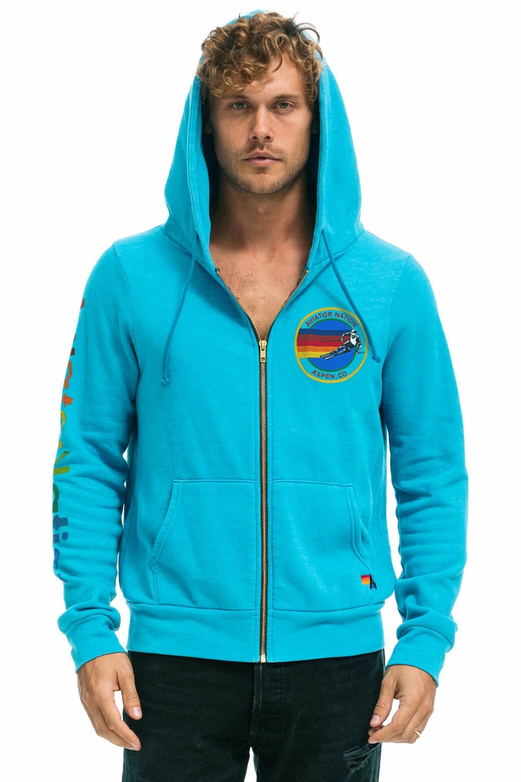 Classic AVIATOR NATION ASPEN HOODIE - NEON BLUE