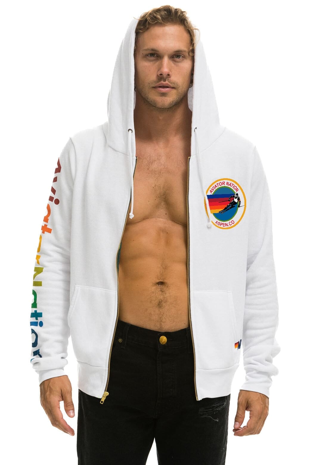 Classic AVIATOR NATION ASPEN HOODIE - WHITE