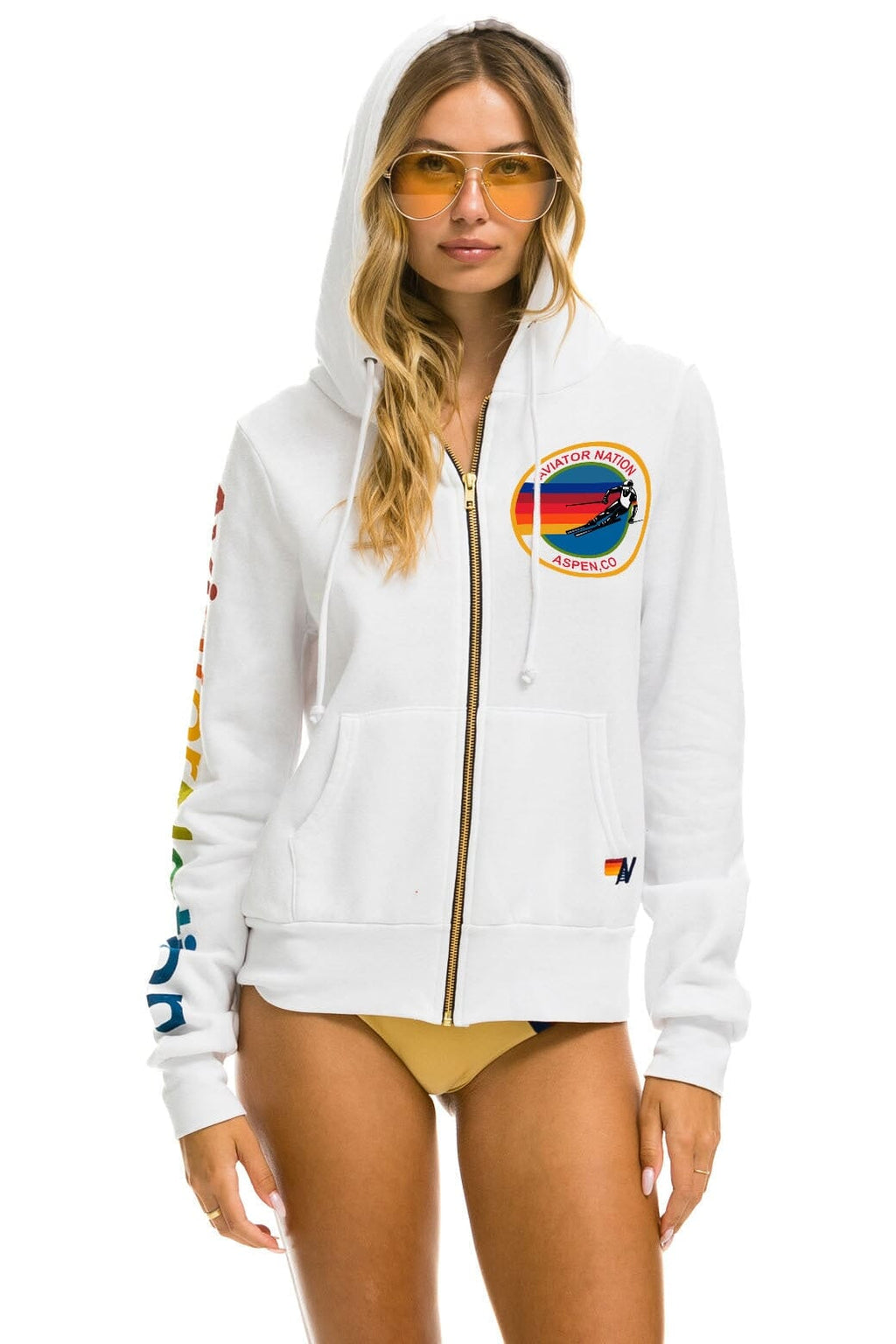 Classic AVIATOR NATION ASPEN HOODIE - WHITE
