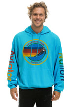Classic AVIATOR NATION ASPEN RELAXED PULLOVER HOODIE - NEON BLUE