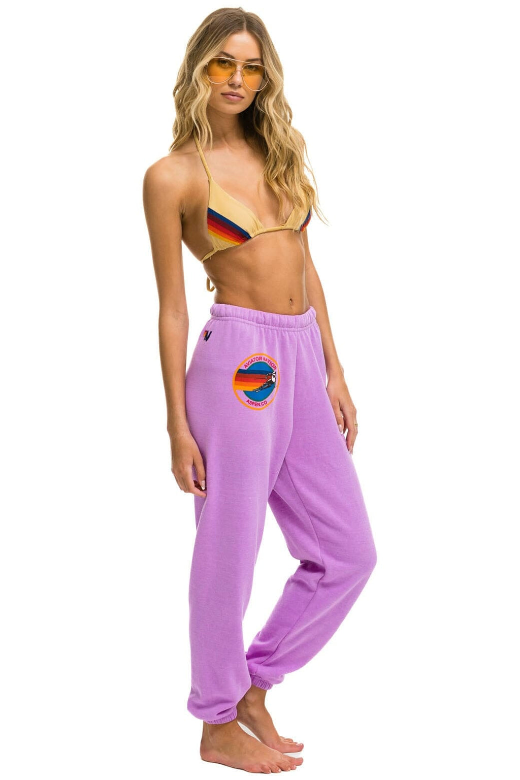 Classic AVIATOR NATION ASPEN SWEATPANTS - NEON PURPLE