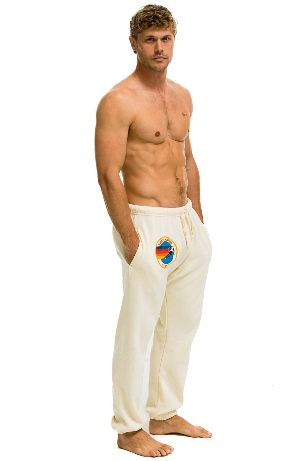 Classic AVIATOR NATION ASPEN SWEATPANTS - VINTAGE WHITE
