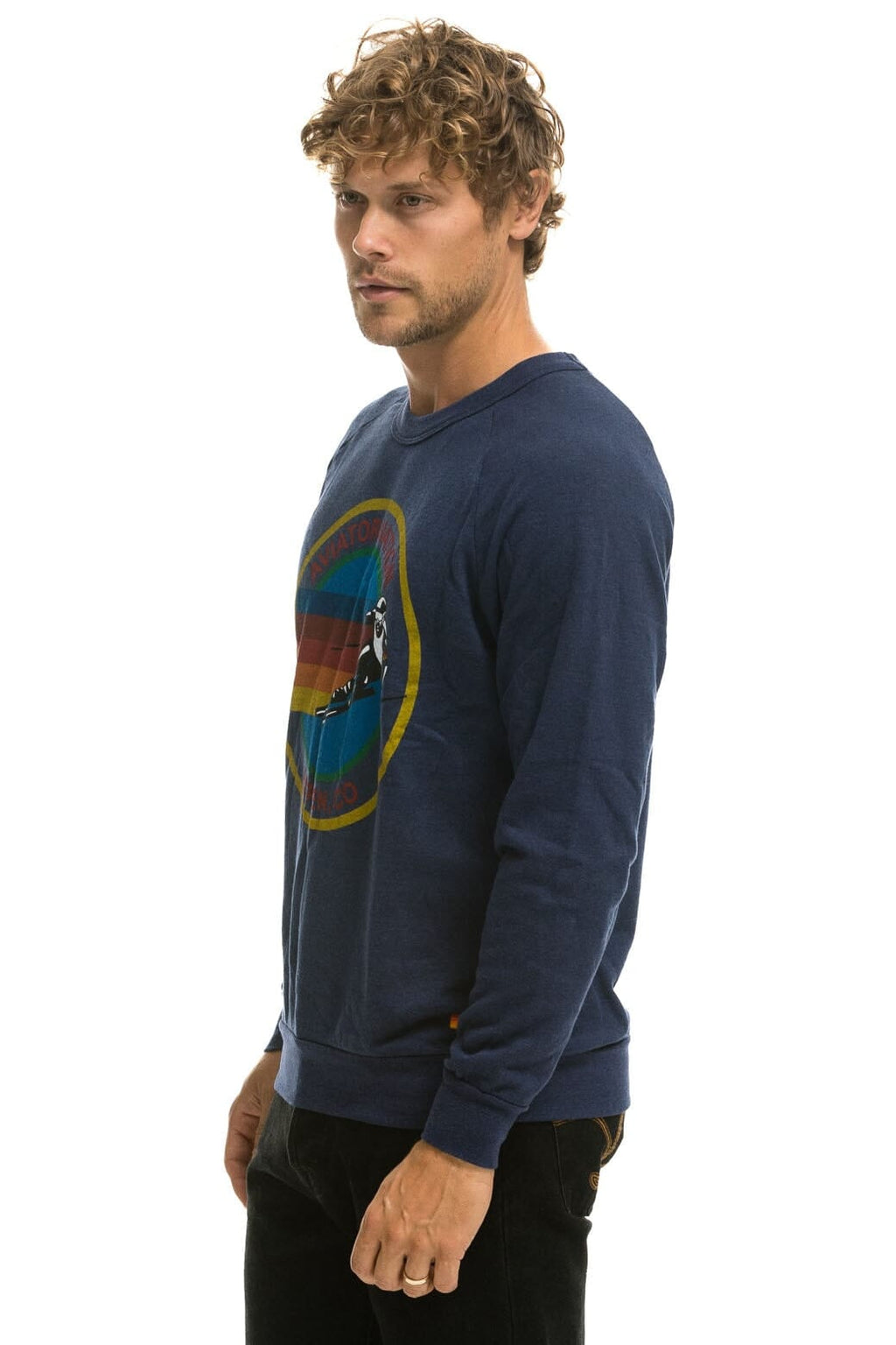 Classic AVIATOR NATION ASPEN CREW SWEATSHIRT - NAVY
