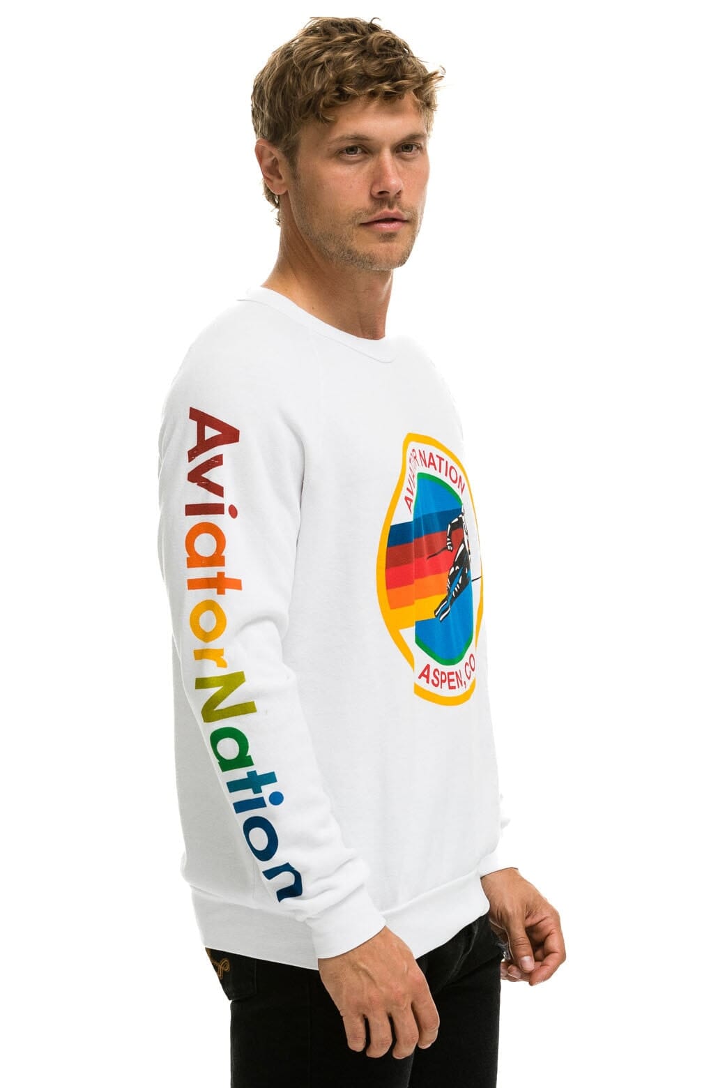 Classic AVIATOR NATION ASPEN SWEATSHIRT - WHITE