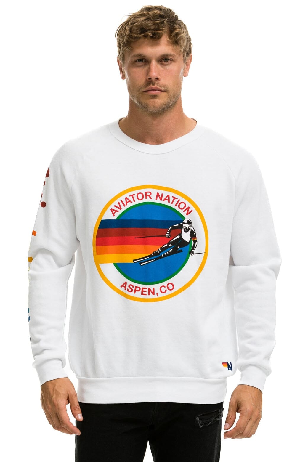 Classic AVIATOR NATION ASPEN SWEATSHIRT - WHITE