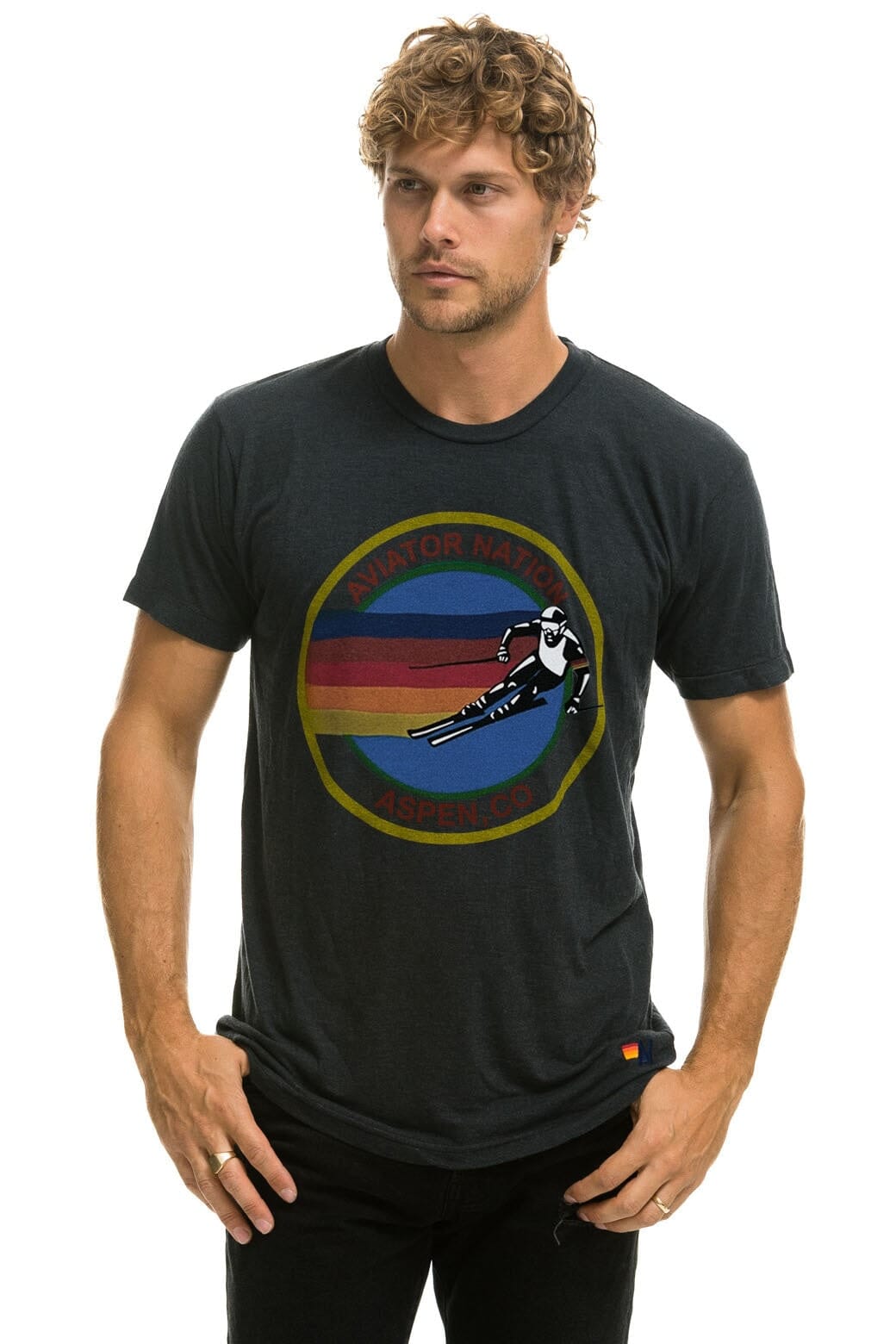 Classic AVIATOR NATION ASPEN TEE - CHARCOAL